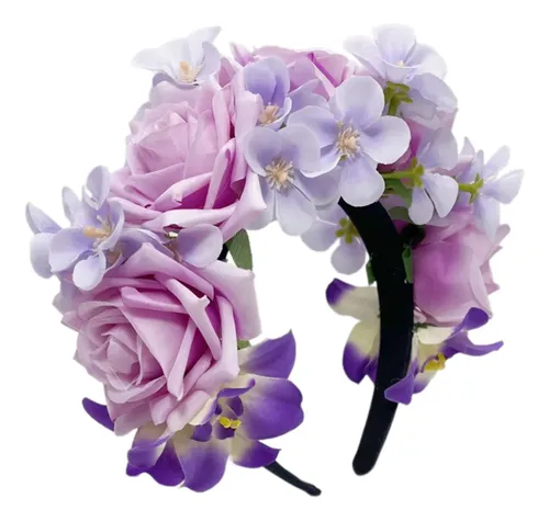 Eye Catching Flower Shape Headband Sweet Teen Ethnic White 6ee416437-w