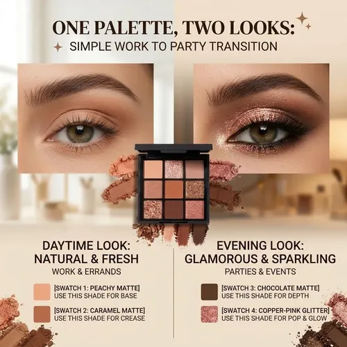 Paleta De Sombras 9 Colores Fynla Sunset Glow