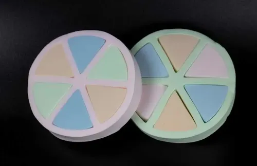 Esponja De Maquillaje Cisne Rueda X6 Triángulos Crema Polvo