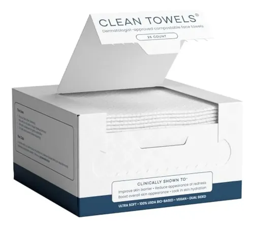 Toallas Limpias Clean Skin Club, Toalla Facial 100% De Base
