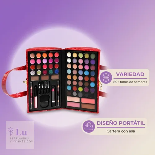 Set Maquillaje Cameo Eco Cuero Modelo 140 Femenino