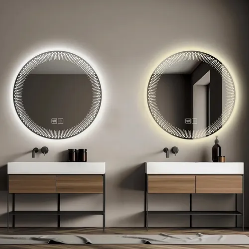 Espejo Circular Led 60cm Touch Antiempañante Luz Fria Calida B-1060