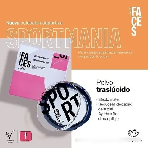 Natura Polvo Compacto Translucido Sport Facial Faces Rostro