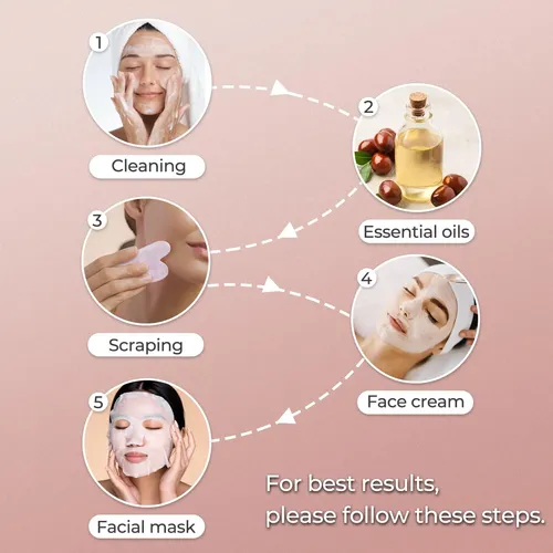 Gua Sha Facial Piedra Jade Esculpir Rostro Pink G