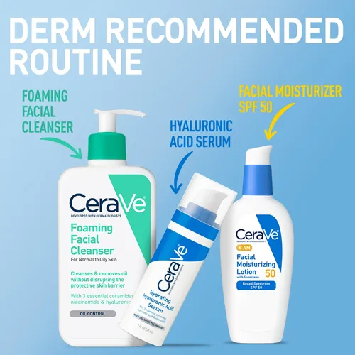 Cerave Crema Hidratante Facial Spf 50, 3 Oz Todo Tipo De Piel Día