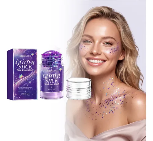 Maquillaje Brillante Barra Glitter Rostro Cuerpo Fiesta