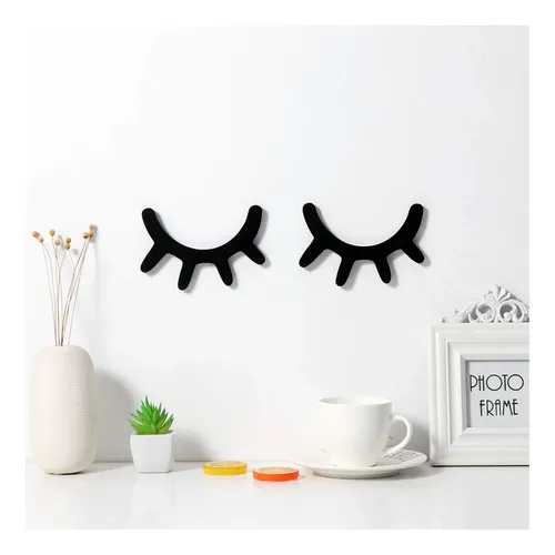Adhesivo De Pared Con Pestañas De Madera Vosarea Sleepy Eyes