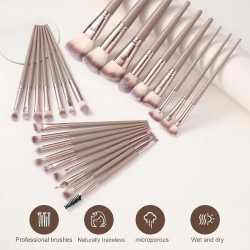 Juego De 36 Brochas De Maquillaje Marrones Hghdbt, Set De Vi