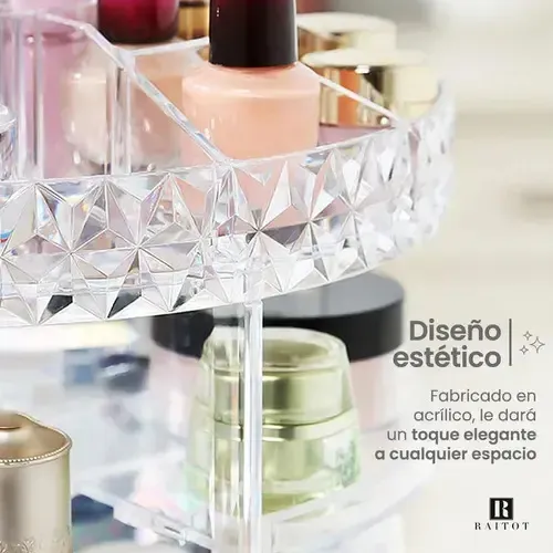 Organizador Maquillaje Porta Cosmetico Giratorio Acrilico !!