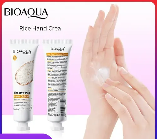 Crema para Manos Bioaqua de Arroz Blanqueadora e Hidratante, 30 g