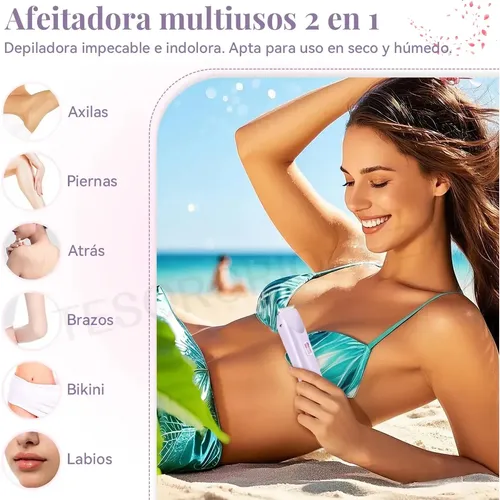 Afeitadora Corporal Doble A Eléctrica 2 En 1 Para Mujer