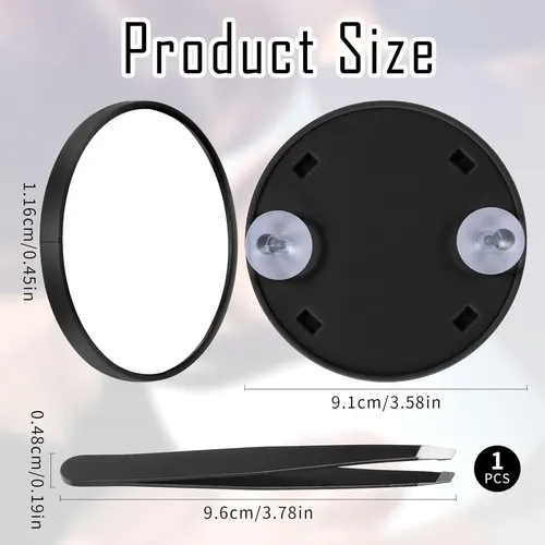 Para Espejo De Aumento Compacto De Viaje 5x Con 2 Yy