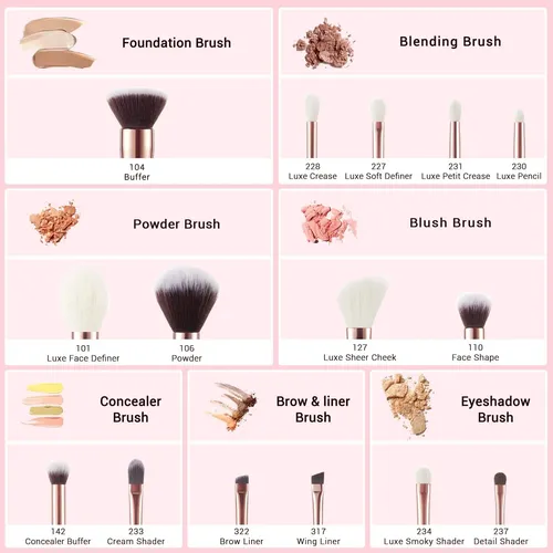 Juego De Brochas De Maquillaje Jessup T160, 15 Piezas, Cabel