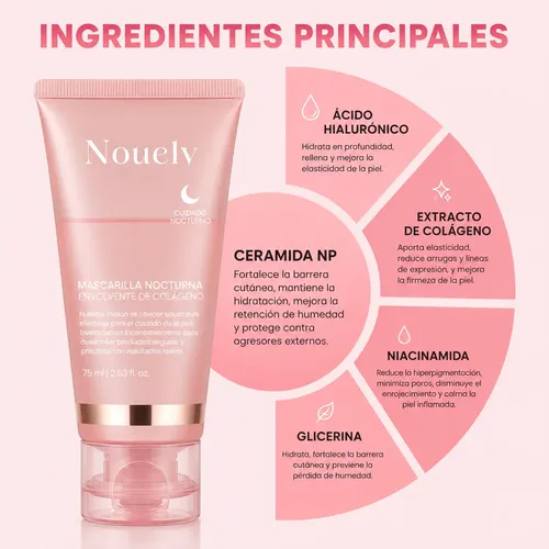 Mascarilla Nocturna Colágeno Nouelv Hidratación Efecto Glow