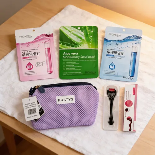 Kit Facial Bioaqua Con Dermaroller Y Mascarillas Hidratantes