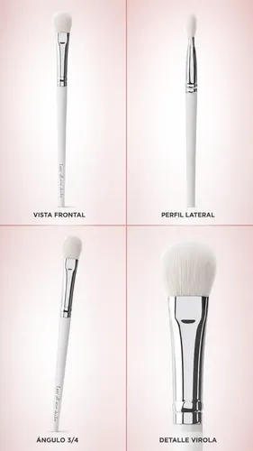 Pincel Maquilllaje Ojos Chato Sombras Aplicación Precisa Blanco