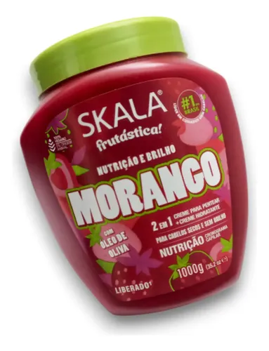 Skala Mascara Crema Para Peinar Frutilla Morango Vegana