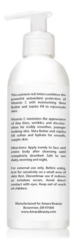 Loción Amara Beauty Con Vitamina C 15% Con Manteca De Karité