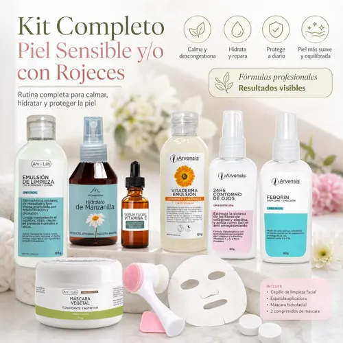 Arvensis Rutina Facial Piel Sensible Y Rosácea, Skincare Kit