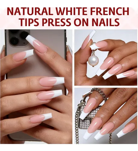 Juego De Uñas Press On French Tip Bellelfin 240 Piezas