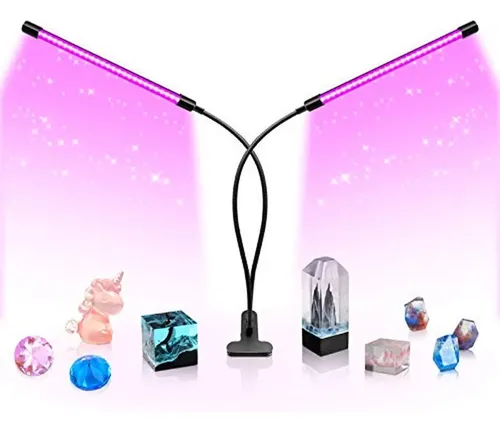 Lámpara Led Negra De Doble Cabezal Ygs-tech, Luz Uv De 20 W,