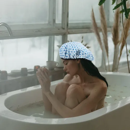 Gorro De Baño Para Mujer Triple Capa, Hecho De Microfibra