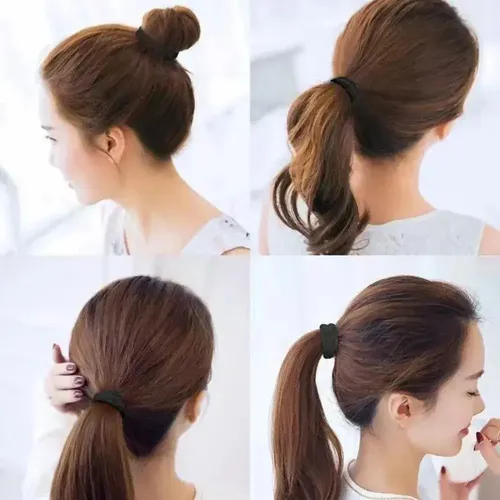 100 Piezas De Cintas Elásticas Negras Para El Pelo *b