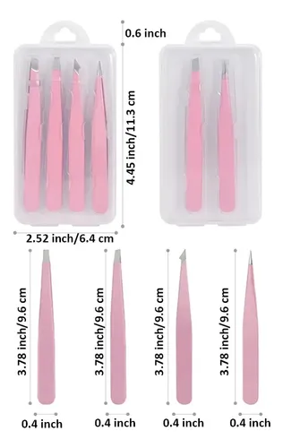 Juego De Pinzas Para Cejas, 1-4 Piezas, Inclinadas, De Acero