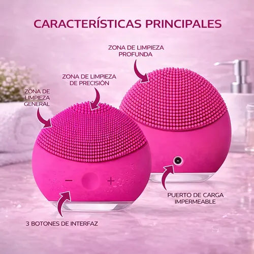 Limpiador Facial Eléctrico Silicona Masajeador Exfoliante
