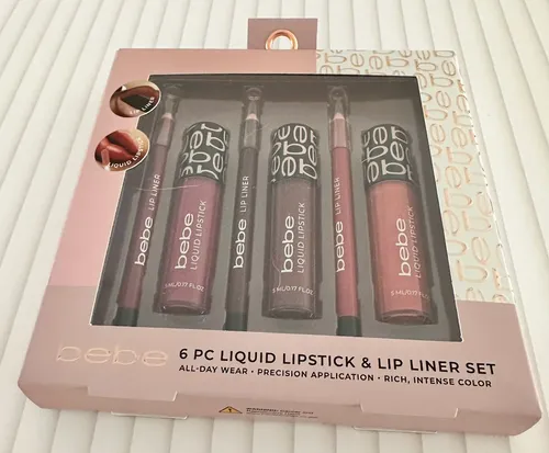 Set De 3 Delineadores Y 3 Labiales Líquidos Marca Bebe
