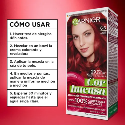 Kit Tintura Permanente Cor Intensa Tono 6.6 Garnier