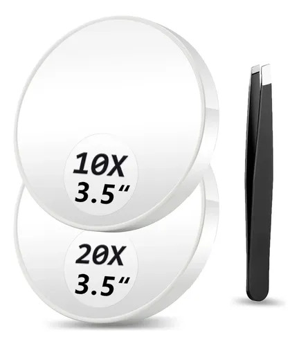 Espejo De Aumento Fahzon 9cm 10x/20x Con Pinzas