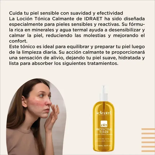 Locion Tonica Idraet Calmante Rosacea Piel Sensible 500