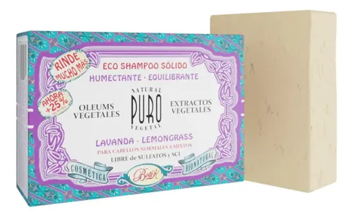 Shampoo Sólido Lavanda Lemongrass 100 G sin Sulfatos, Sin Sci