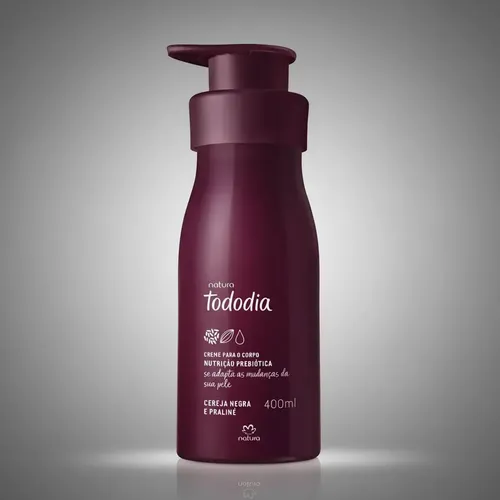 Crema Corporal Nutritiva Natura Tododia Cereza Negra y Praliné, 400 mL