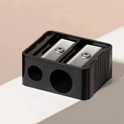 Sacapuntas De Maquillaje De Cejas Portátil Con Doble Orifici Negro