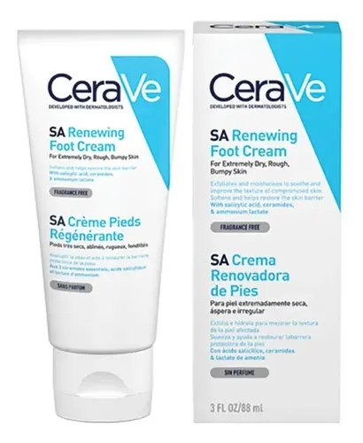 Cerave Crema Hidratante Renovadora Para Pies Resecos X 88 Ml