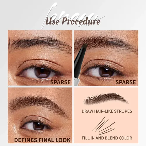 Lápiz De Cejas Microblading 3d Con Aplicador Impermeable