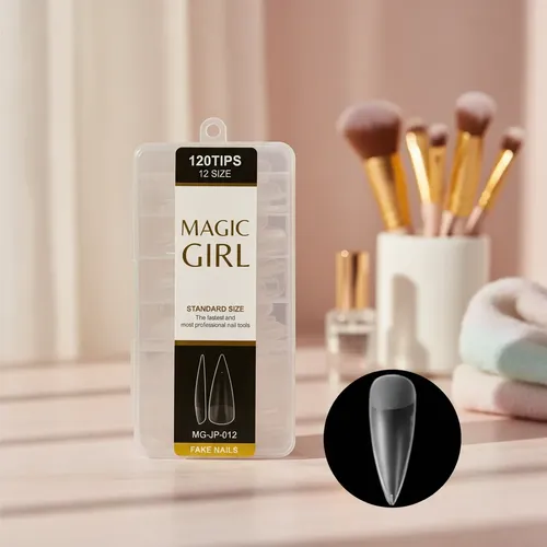 Tips Soft Gel Press On Caja X120u Stilleto Medianas Prelimad