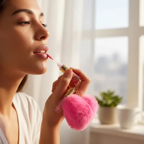 Bálsamo Labial Labios Corazón Llavero Nuevo Cute Rosa Pro