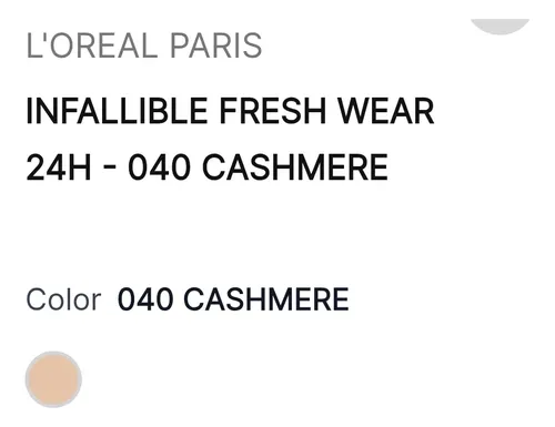 Base En Polvo L’oréal Infallible 24h Fresh Wear Tono 040
