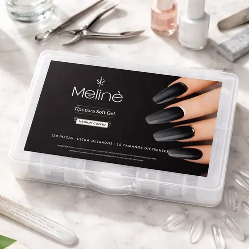 Tips Para Soft Gel Transparentes Forma Coffin X120u Meliné