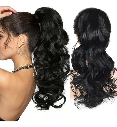 Extensiones De Cabello De Cola De Caballo Con Clip De 16