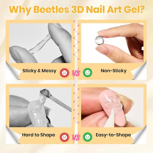 Kit Gel Uñas Transparente 3d Moldes Y Pincel Diy