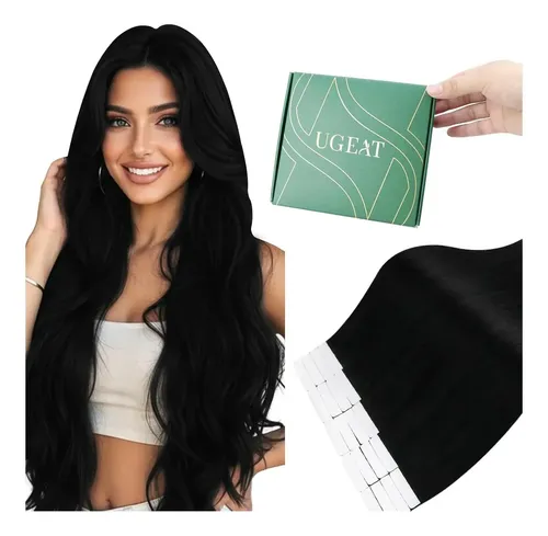 Extensiones Con Cinta De Cabello Humano 18in Jet Black Jet Black (a#1)