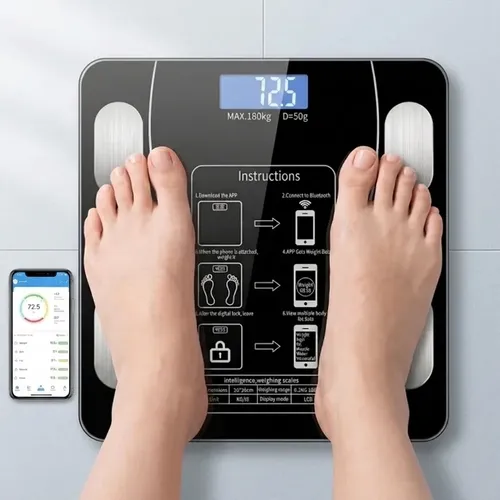 Bascula Corporal Bluetooth Con Sensores De Bioimpedancia