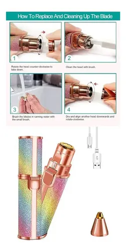 Depilador Facial Mujer Vellos Cejas Sin Dolor Recargable Usb