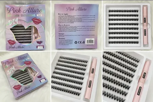 Kit Extensiones De Pestañas Diy Pink Allure Con Aplicador