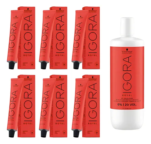 Tintura Igora Royal Schwarzkopf X 6 + Oxidante 20 Volumenes Tono A Elección