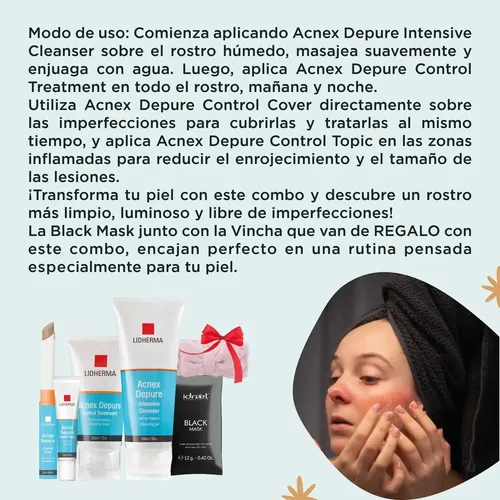 Rutina Completa Skincare Antiacne Lidherma Piel Grasa Facial